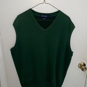 Retro Polo Golf Green Cotton Sweater Vest